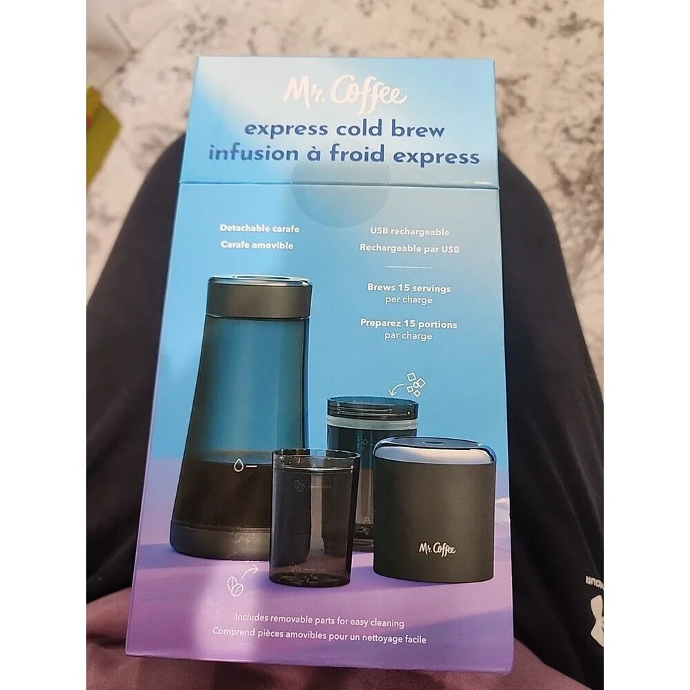 Mr. Coffee Express Cold Brew 10 Minutes Detachable Carafe USB Chargeable